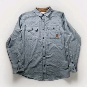 NWT Legendary Mens L Tough As Buck Flannel Long Shirt Blue